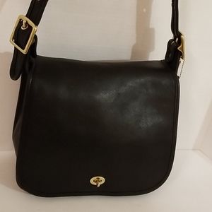 Coach Stewardess Black Leather Purse Handbag